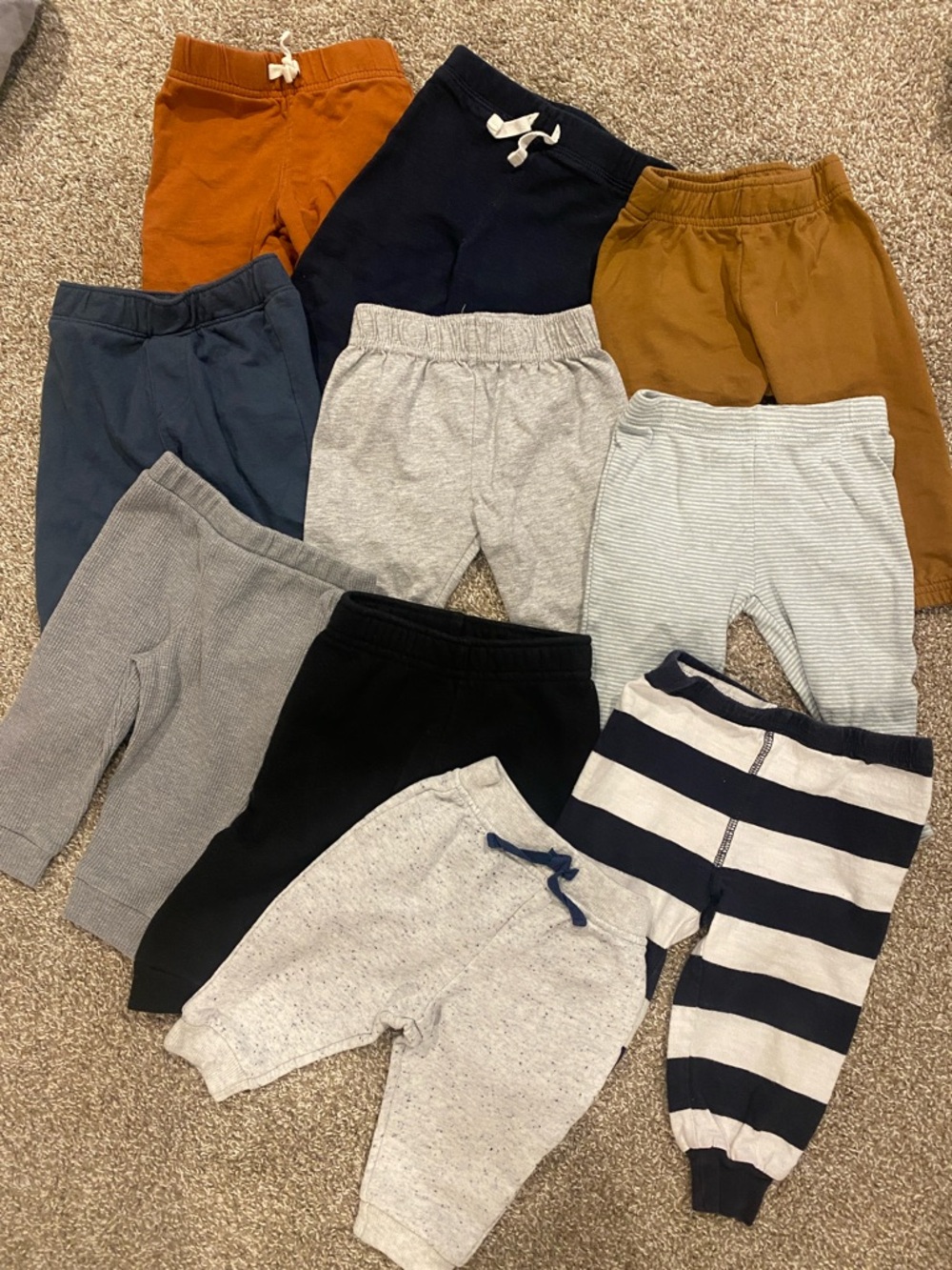 Baby boys stretch pants lot of 10 pairs size 6-9 months